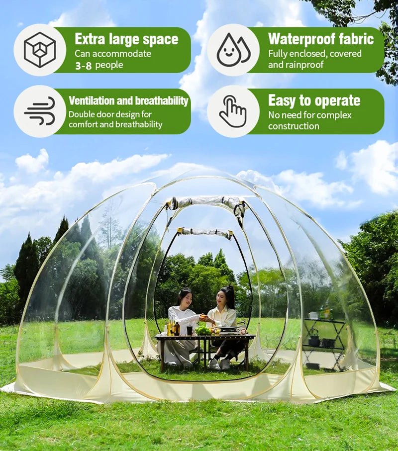 Starry Sky Camping Dome Tent, 4-8 Person, Wind/Rainproof, Quick Setup - silverfoxgoods